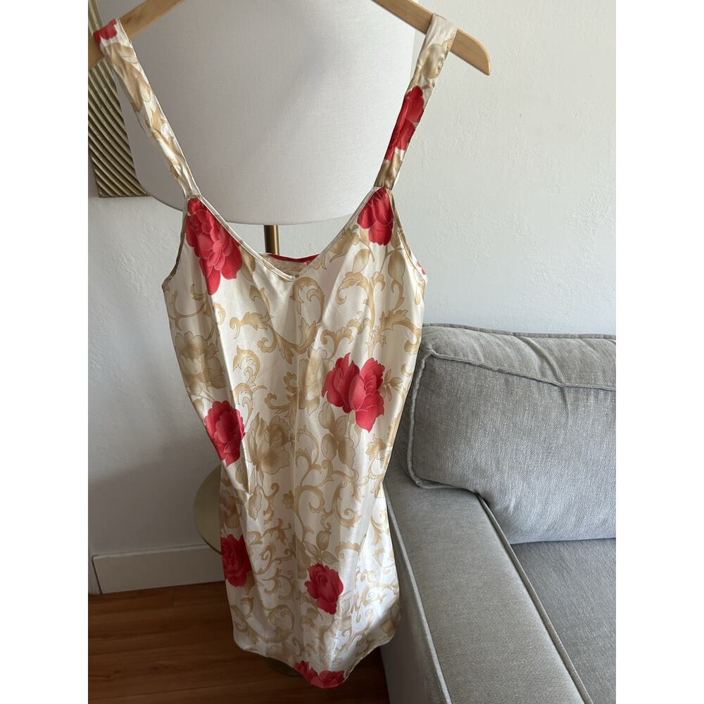 Vtg Inner Most Y2K Floral Babydoll Dress M Fairy Femenine Floral Satin Cami 90s